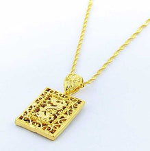 24k gold plated necklaces & pendants dragon cards vintage necklace horloge266 ELY
