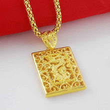 24k gold plated necklaces & pendants dragon cards vintage necklace horloge266 ELY