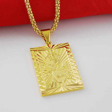 24k gold plated necklaces & pendants dragon cards vintage necklace horloge266 ELY