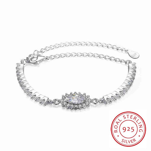 925 sterling silver in jewelry bracelets & bangles Shimmering Crysta pulseiras wedding STVH 36 ELY