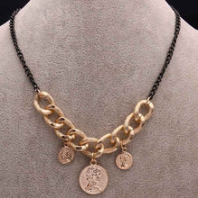 pendant necklace leck coins collane bone323 ELY