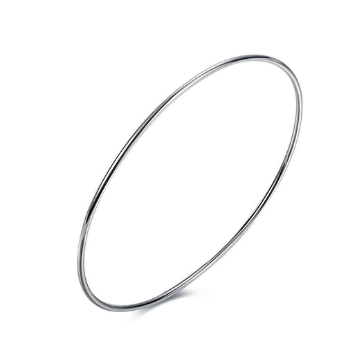 silver bangles Single Circle women pulseras men jewelry SMTB123 ELY