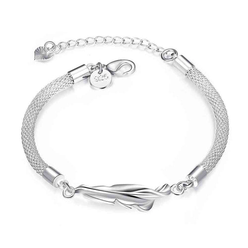 silver bracelets amp bangles Feather pulseira sport361 ELY