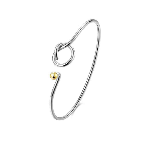 silver charms bangle y and Golden Bead women bracelet Factory SMTB 93 ELY