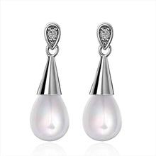 silver earrings beads imitation pearl stud pendientes bijoux 263 ELY