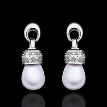silver earrings beads imitation pearl stud pendientes bijoux 263 ELY