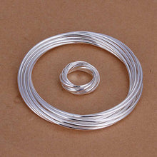 silver jewelry sets Glossy circle Bangle&Ring Sets Jewelry European Style 85 ELY