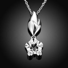 silver pendant necklace Flower shaped insets tenis masculino Jewelry European Style 7 7 ELY