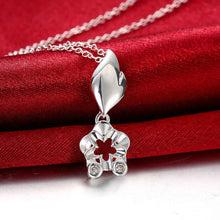 silver pendant necklace Flower shaped insets tenis masculino Jewelry European Style 7 7 ELY