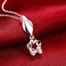 silver pendant necklace Flower shaped insets tenis masculino Jewelry European Style 7 7 ELY