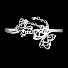 silver plated bangles Size butterfly Women Wedding Bracelet HBB 34 ELY