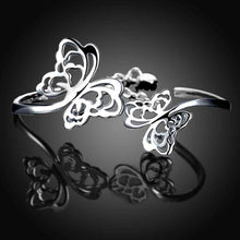 silver plated bangles Size butterfly Women Wedding Bracelet HBB 34 ELY