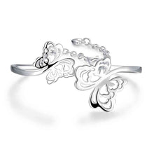silver plated bangles Size butterfly Women Wedding Bracelet HBB 34 ELY