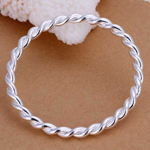 silver plated bangles Twisted circle women pulseras wedding decoration HBB 27 ELY