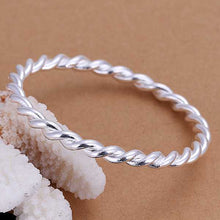 silver plated bangles Twisted circle women pulseras wedding decoration HBB 27 ELY