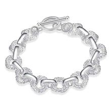 silver plated bracelet Twisted rough circle anchor collier plastron HBH 26 ELY