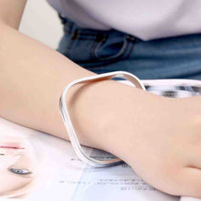 silver plated charms bangle 1837 Small Square Women Wedding Bracelet Elegant SMTB 53 ELY