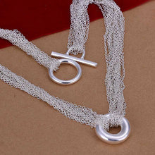 silver plated collar necklace Multi-line 3 Circle corrente de prata masculina Costume Jewellery141 ELY