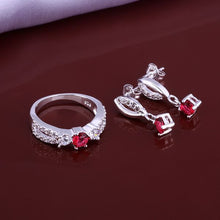 silver plated jewelry sets red month R+E+N african jewelry set bijoux femme 51 ELY