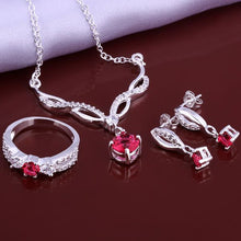 silver plated jewelry sets red month R+E+N african jewelry set bijoux femme 51 ELY