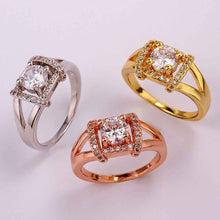 18K Gold Plated ring insets Square bague floating charms SKGR 46 ELY