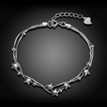 925 sterling silver bracelets five-pointed star pulsera love STVH 57 ELY