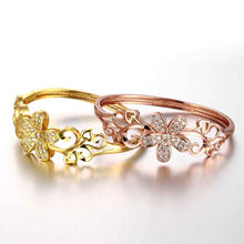 Austrian Crystal bangles Large flower phase Women Wedding Bracelet horloge HBZ 9 ELY