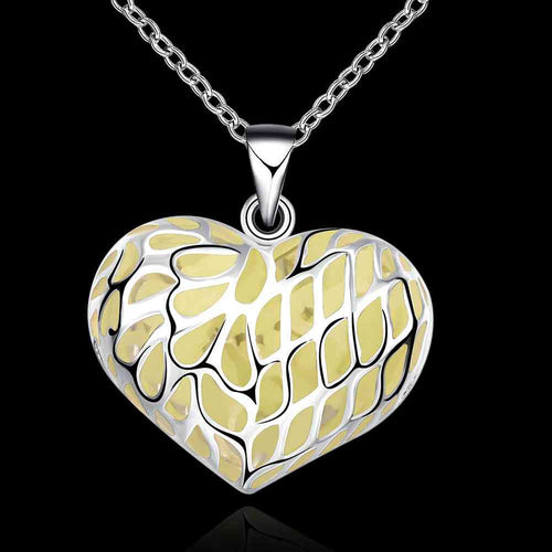 Glowing in the dark necklace Vertical heart multi-layer necklaces Hand Madeball LUYN 64 ELY