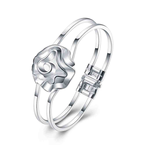 silver bangles Big and small heart women pulseras jewelry HBB 32 ELY