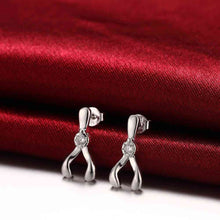 silver earing People crystal drop brincos jewelry display 385 ELY