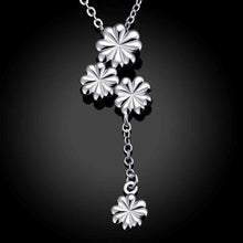 silver pendant necklace Three with flowers colar jewerly accessories 733 ELY