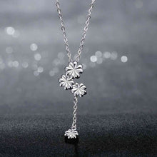 silver pendant necklace Three with flowers colar jewerly accessories 733 ELY