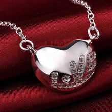 silver pendants fudnks bean collier plastron wedding jewelry215 ELY