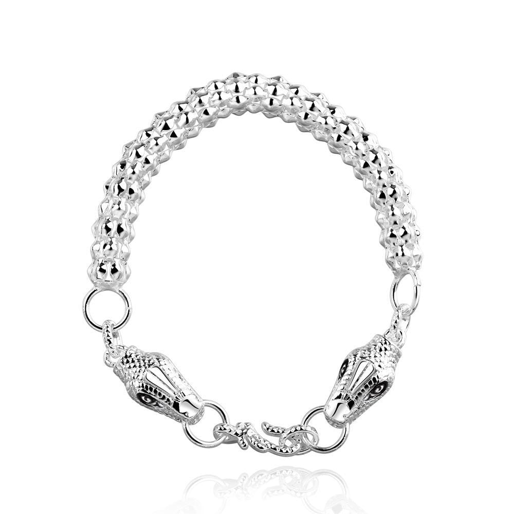 silver plated charm bracelet Snake chain men bracelet charms355 ELY
