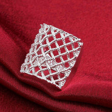 silver plated wedding rings Fishnet anillos bear 543 ELY