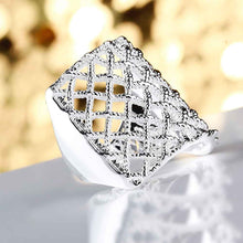 silver plated wedding rings Fishnet anillos bear 543 ELY