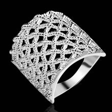 silver plated wedding rings Fishnet anillos bear 543 ELY