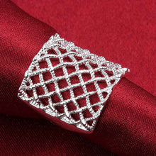 silver plated wedding rings Fishnet anillos bear 543 ELY