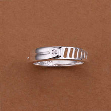 silver plated wedding rings Insets Belt ring men jewelry 78 ELY
