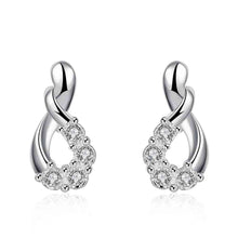silver earing Twisted crystal drop cufflinks 753 ELY