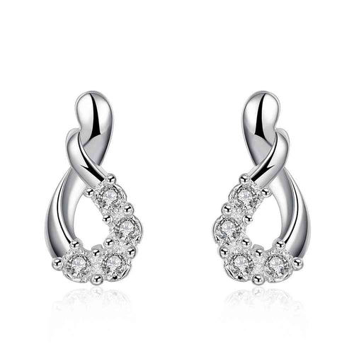 silver earing Twisted crystal drop cufflinks 753 ELY