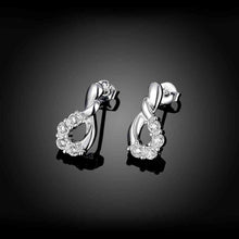 silver earing Twisted crystal drop cufflinks 753 ELY