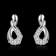 silver earing Twisted crystal drop cufflinks 753 ELY