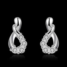 silver earing Twisted crystal drop cufflinks 753 ELY