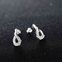 silver earing Twisted crystal drop cufflinks 753 ELY