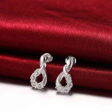 silver earing Twisted crystal drop cufflinks 753 ELY