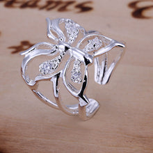 silver engagement ring Inlay Butterfly anel de ouro diy 96 ELY