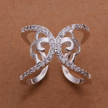 silver engagement ring Inlay Butterfly anel de ouro diy 96 ELY