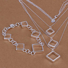 silver jewelry sets Square Bangle&Earring african jewelry set18 ELY