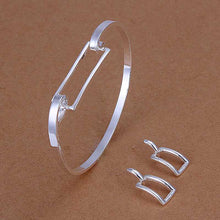 silver jewelry sets Square Bangle&Earring african jewelry set18 ELY